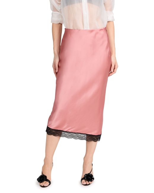 Scotch & Soda High Rise Satin Skirt with Lace Detail