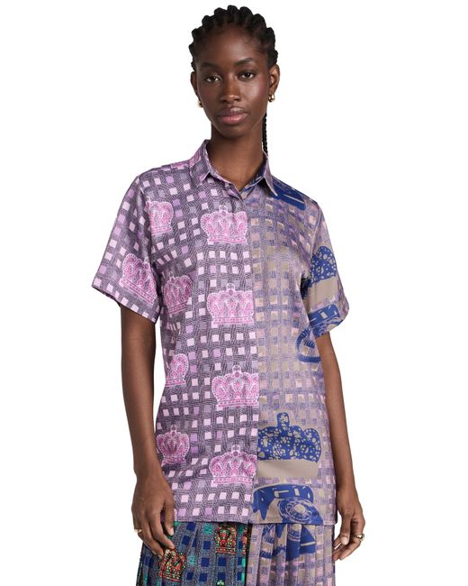 Lisa Folawiyo Mixed Print Shirt