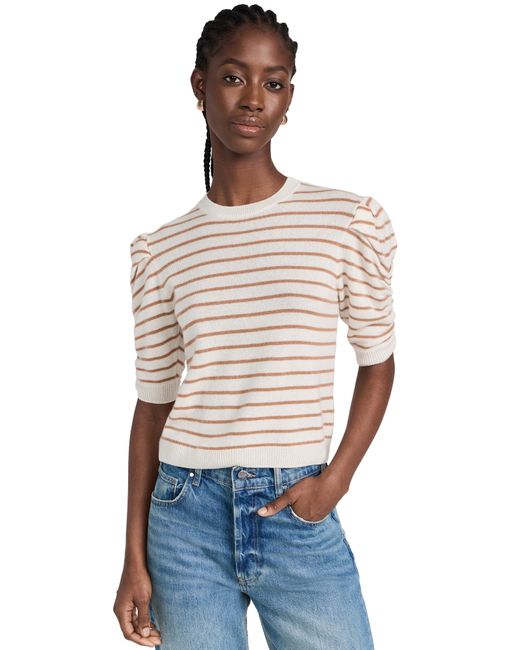 Frame Ruched Sleeve Cashmere Sweater