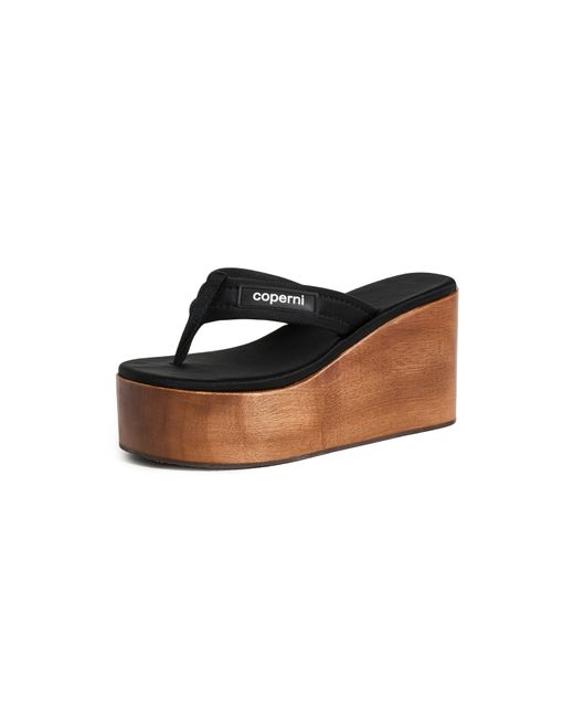 Coperni Wooden Branded Wedge Sandals