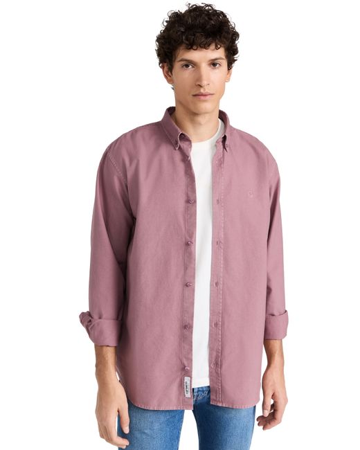 Carhartt Wip Long Sleeve Bolton Shirt Daphne garment dyed