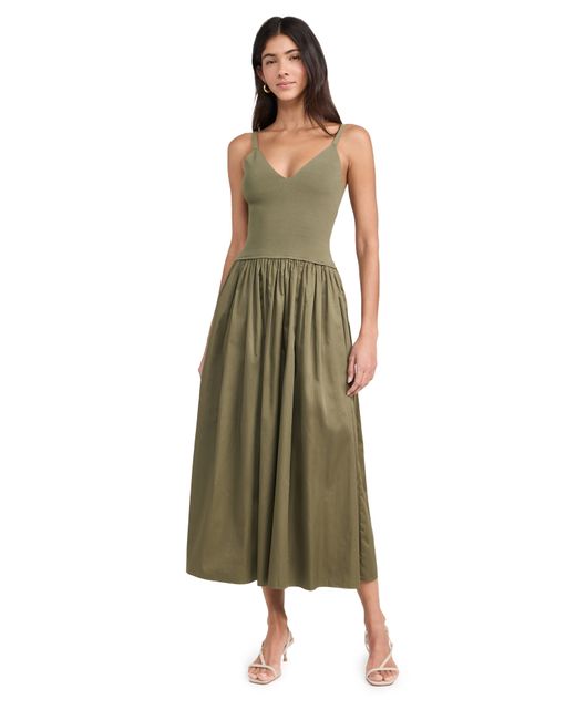La Ligne Knit Combo Dress with Poplin Skirt