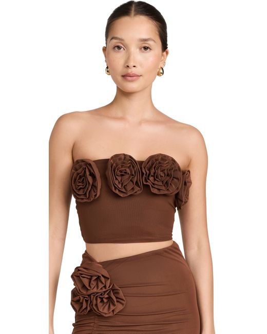 Afrm Este Tube Top with Rosettes