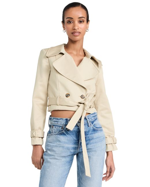 Alice + Olivia Hayley Cropped Trench Coat with Belt