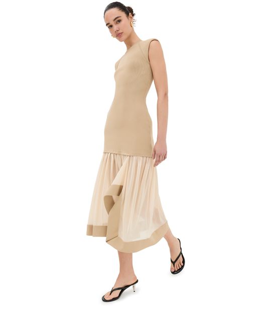 3.1 Phillip Lim Compact Ribbed Sleeveless Dress with Chiffon Skirt