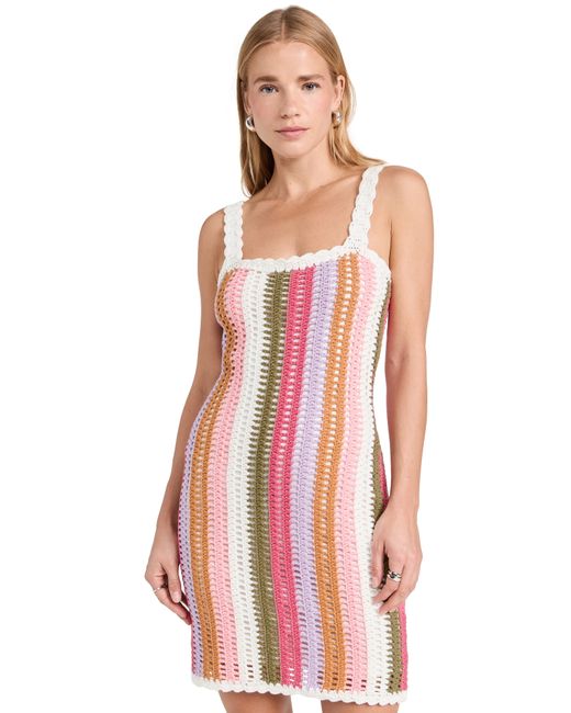 Minkpink Lito Stripe Crochet Mini Dress