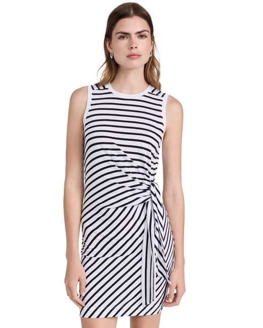 ATM Anthony Thomas Melillo Classic Jersey Stripe Sleeveless Twist Dress