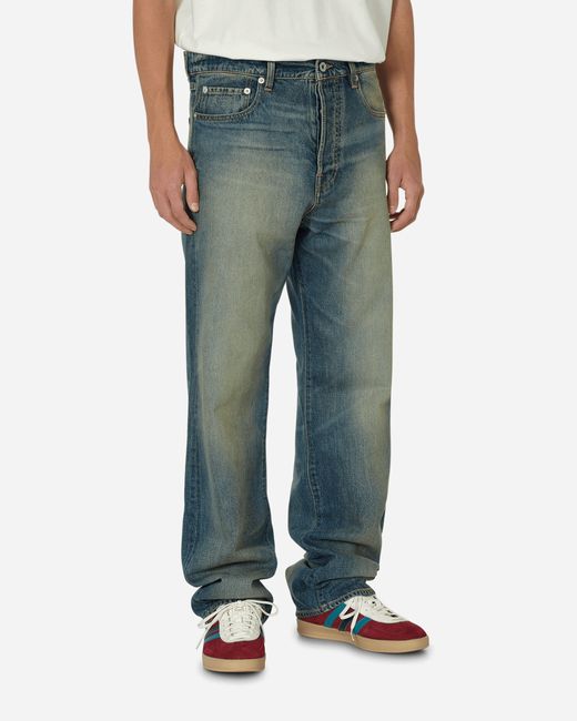 KENZO Paris Asagao Straight Fit Jeans Stone Bleached