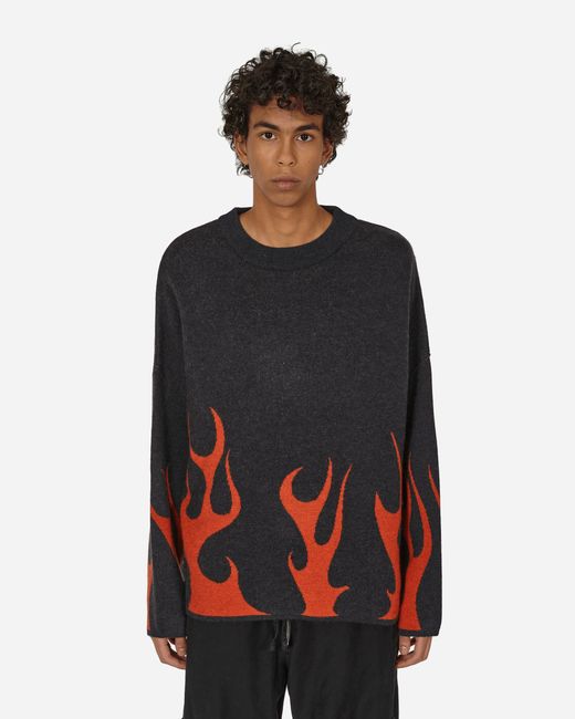 Haydenshapes Merino Flame Knitted Sweater Black Red