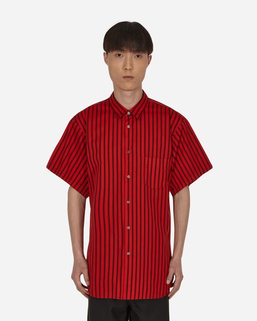Comme Des Garçons Stripe Shortsleeve Shirt Red