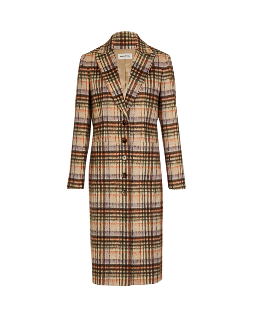 Sonia Rykiel Brushed Wool Tartan Coat M013