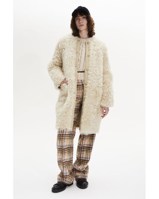 Sonia Rykiel Shearling And Leather Straight-cut Reversible Coat M015