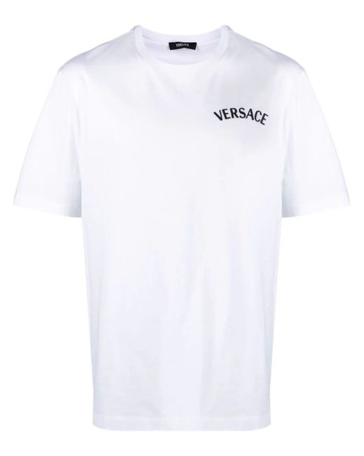 Versace Embroidery And Milano Stamp Print T-Shirt