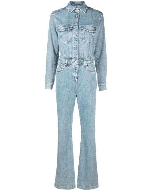 7 For All Mankind Luxe Jumpsuit Morning Sky Denim