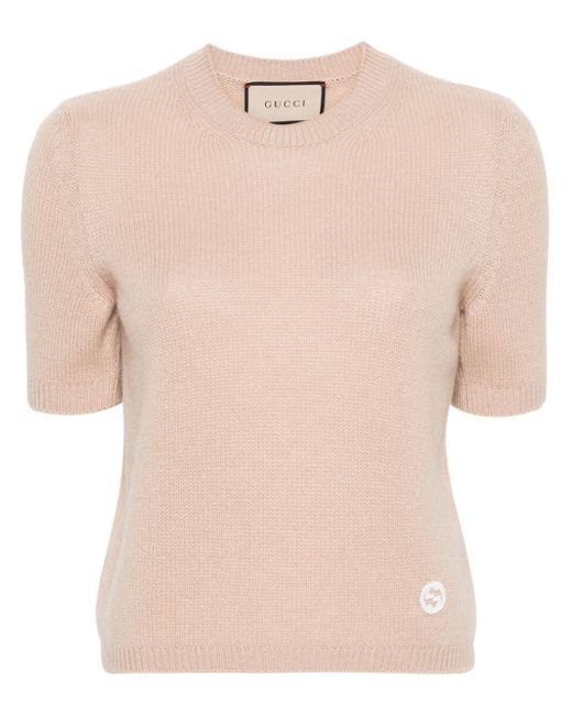 Gucci Knit Crew-Neck Short Sleeve Sweater