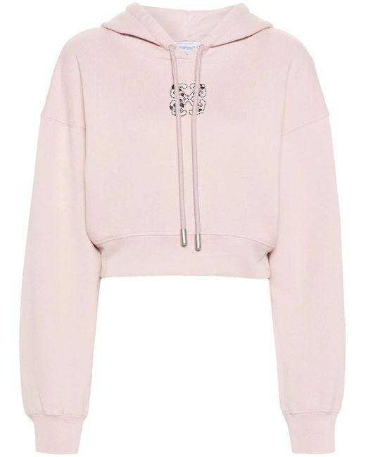 Off-White Bling Leaves S Arrow Cropped Hoodie