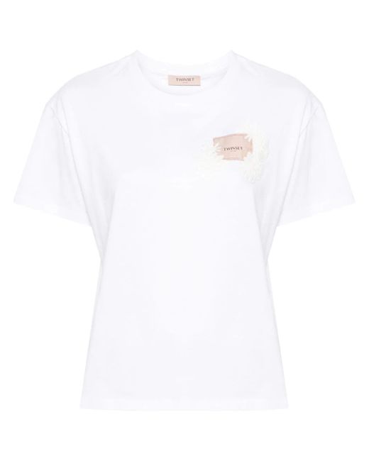 Twin-Set Oval T Floreal Embroidery T-Shirt