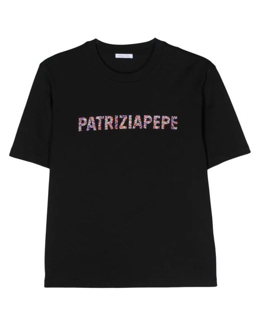 Patrizia Pepe Strass Logo T-Shirt