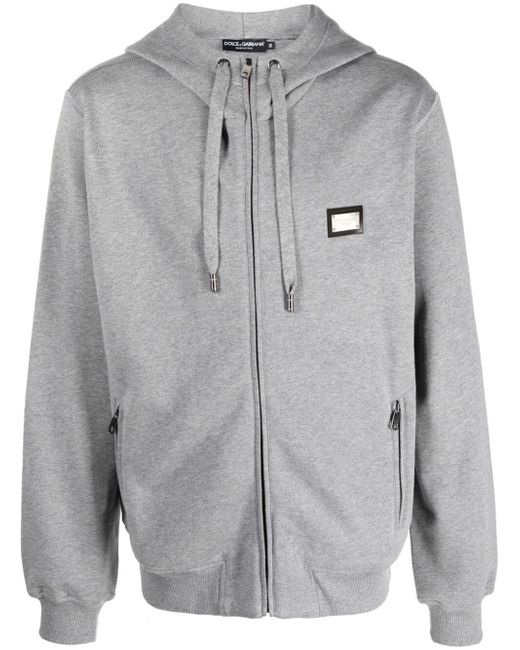 Dolce & Gabbana Zip-Up Hoodie With Branded Tag