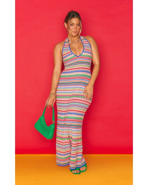 Show Me Your Mumu Kate Halter Rainbow Maxi Dress