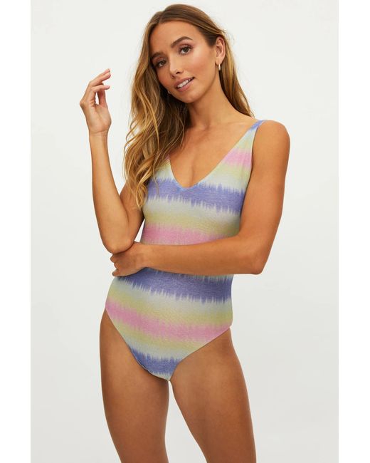 Beach Riot Reese One Piece Cotton Candy Ombre Shine Swimsuit