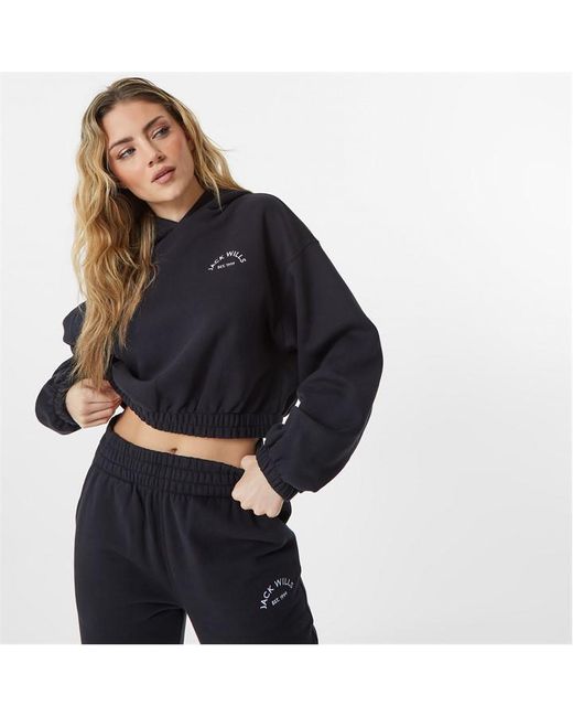 Jack Wills Cropped Graphic Hoodie