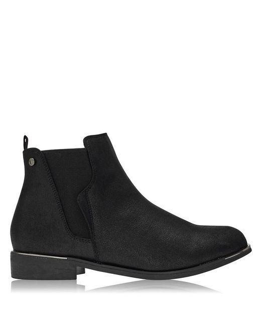 Down To Earth Brushed PU Gusset Ankle Boot