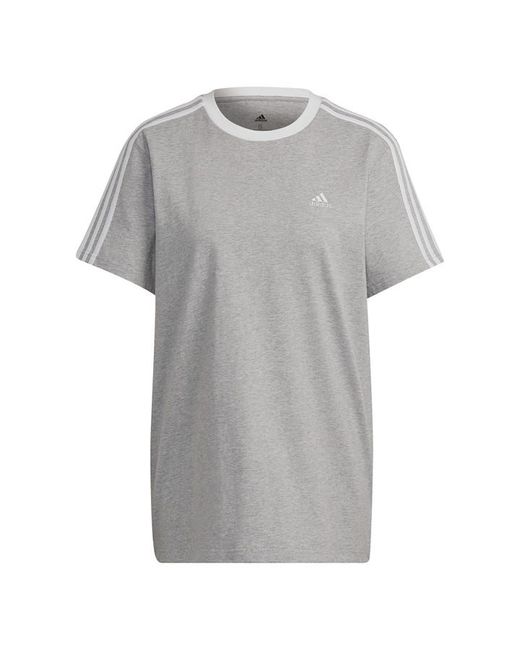 Adidas Essentials 3 Stripe T Shirt Ladies