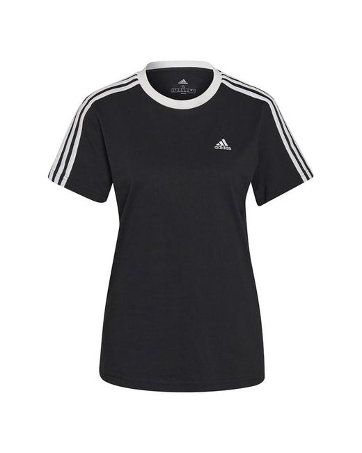 Adidas Essentials 3 Stripe T Shirt Ladies