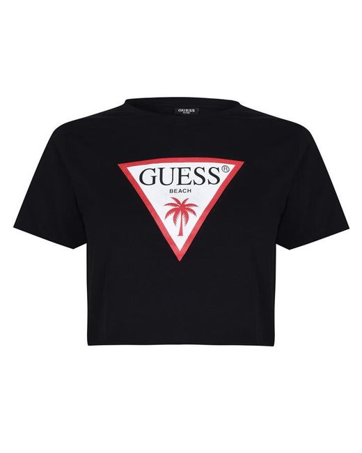 Guess Logo Crop T Shirt