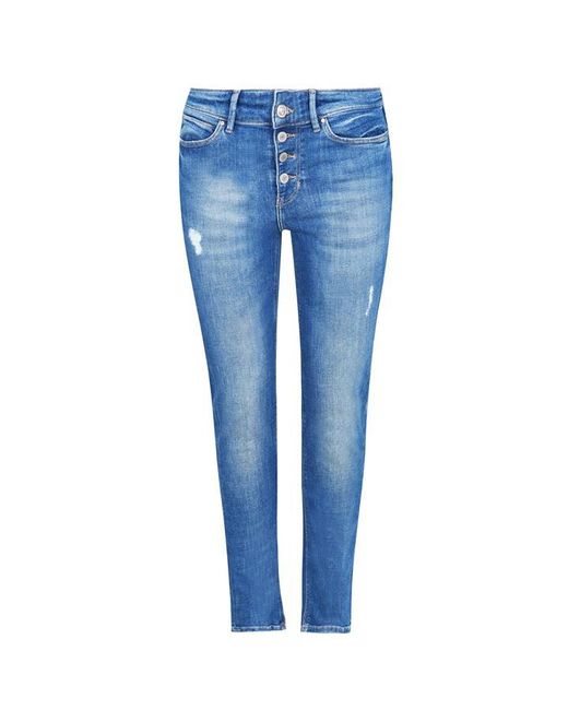 Guess High Rise Button Skinny Jean