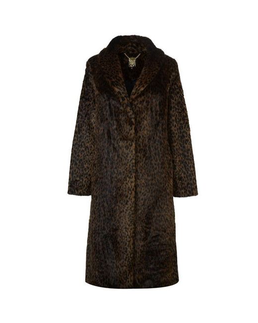 Biba Leopard Faux Fur Coat Ladies