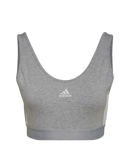 Adidas Essentials 3-Stripes Crop Top With Removable Pads