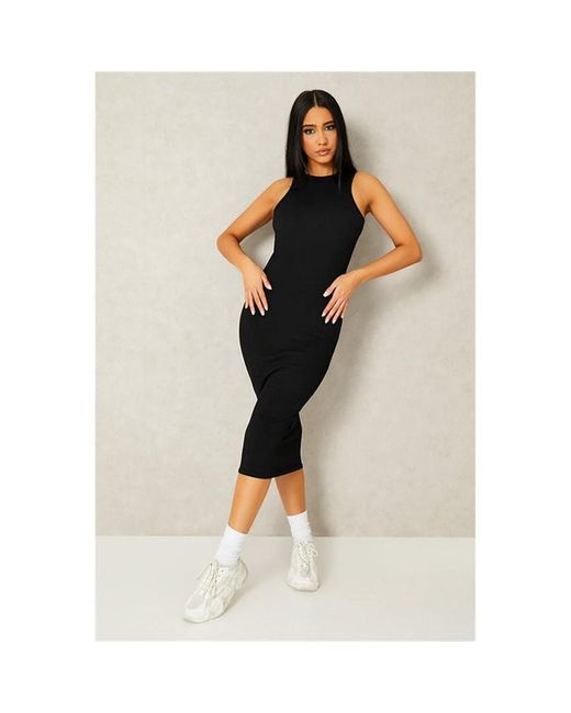 I Saw It First Racer Bodycon Ribbed Midaxi Dress