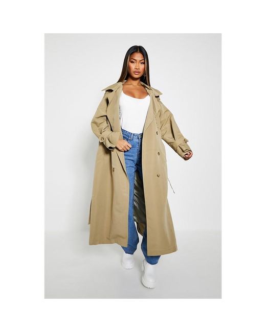 I Saw It First Premium Longline Trench Coat With Detachable Hood