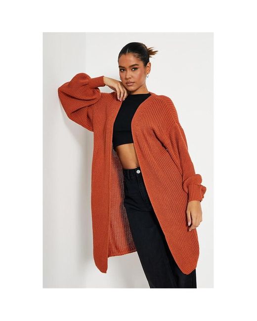 I Saw It First Balloon Sleeve Longline Knitted Cardigan