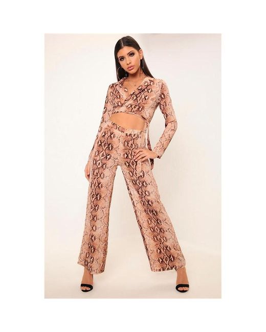 I Saw It First Snake Print Wide Leg Trousers