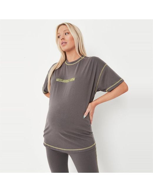 Missguided Contrast Stitch Maternity T Shirt