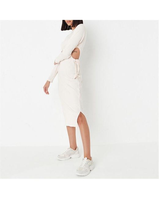 Missguided Ruched Cut Out Midi Dress