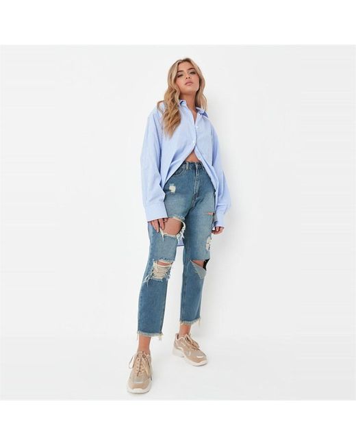 Missguided PETITE Riot Ripped Mom Jeans