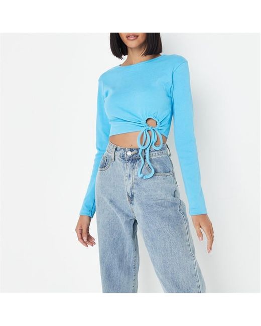 Missguided Rib Tie Side Knit Crop Top