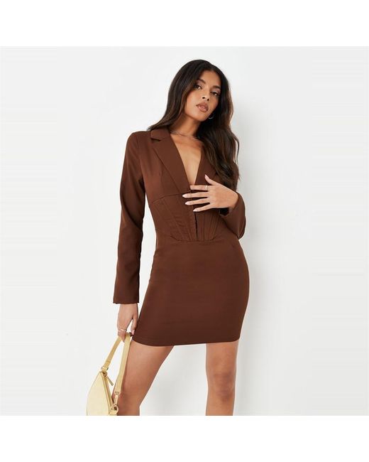 Missguided Corset Hook And Eye Tailored Blazer Dress