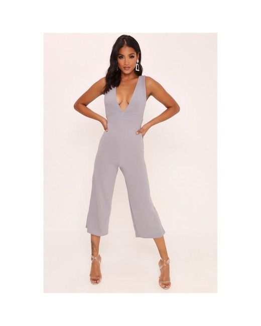 I Saw It First Square Neck Checked Wide Leg Jumpsuit