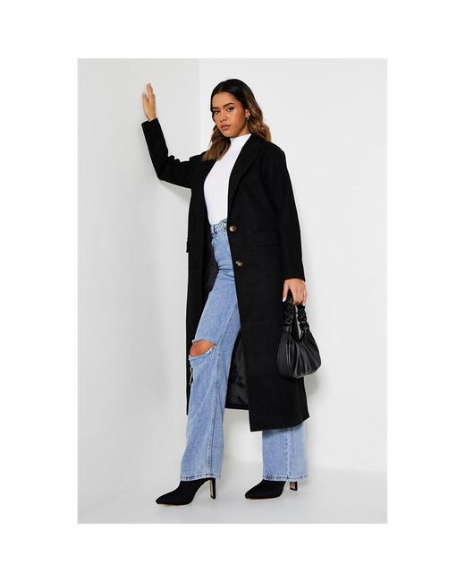 I Saw It First Wool Lined Button Up Longline Coat