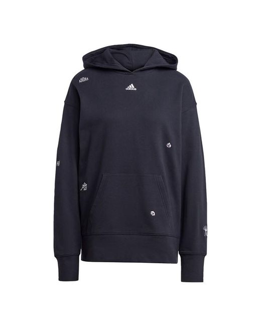 Adidas Relaxed Hoodie with Healing Crystals-Inspired Grap