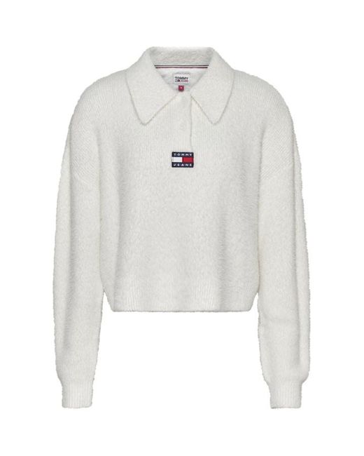Tommy Jeans Tjw Bxy Crop Furry Polo Sweater