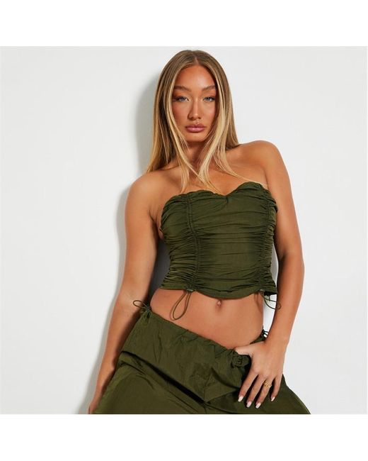I Saw It First Nylon Ruched Crop Top Co-Ord