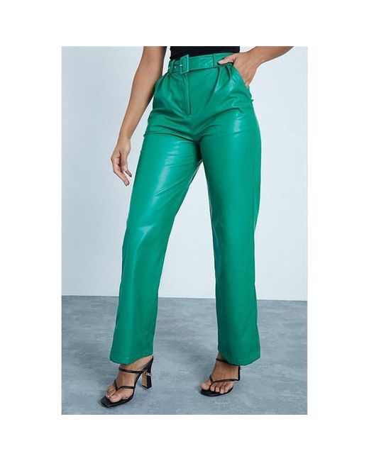 I Saw It First Belted Faux Leather Wide Leg Trousers