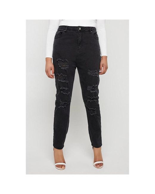 I Saw It First Washed Stretch Extreme Distressed Skinny Jeans