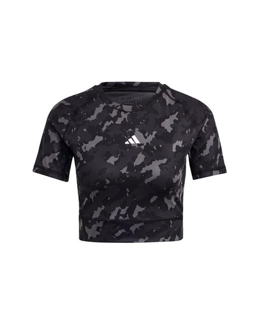 Adidas Techfit Camo Print Crop Training T-Shirt